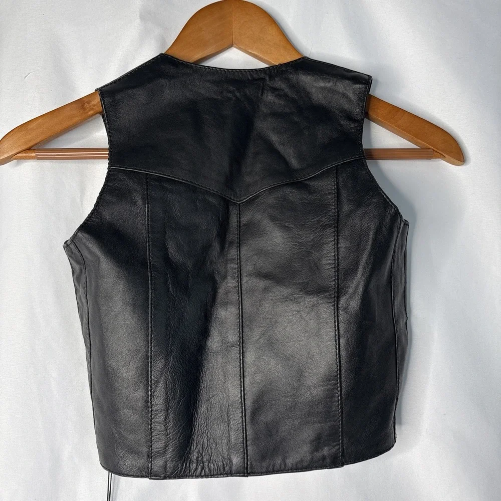 Milwaukee Leather Kids Boys Small‎ Classic Black Biker Style Motorcycle Vest NEW